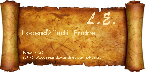 Locsmándi Endre névjegykártya
